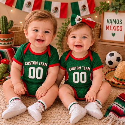 Personalized Southwestern Inspired Soccer Baby Bodysuit – Custom Name & Number Football Outfit