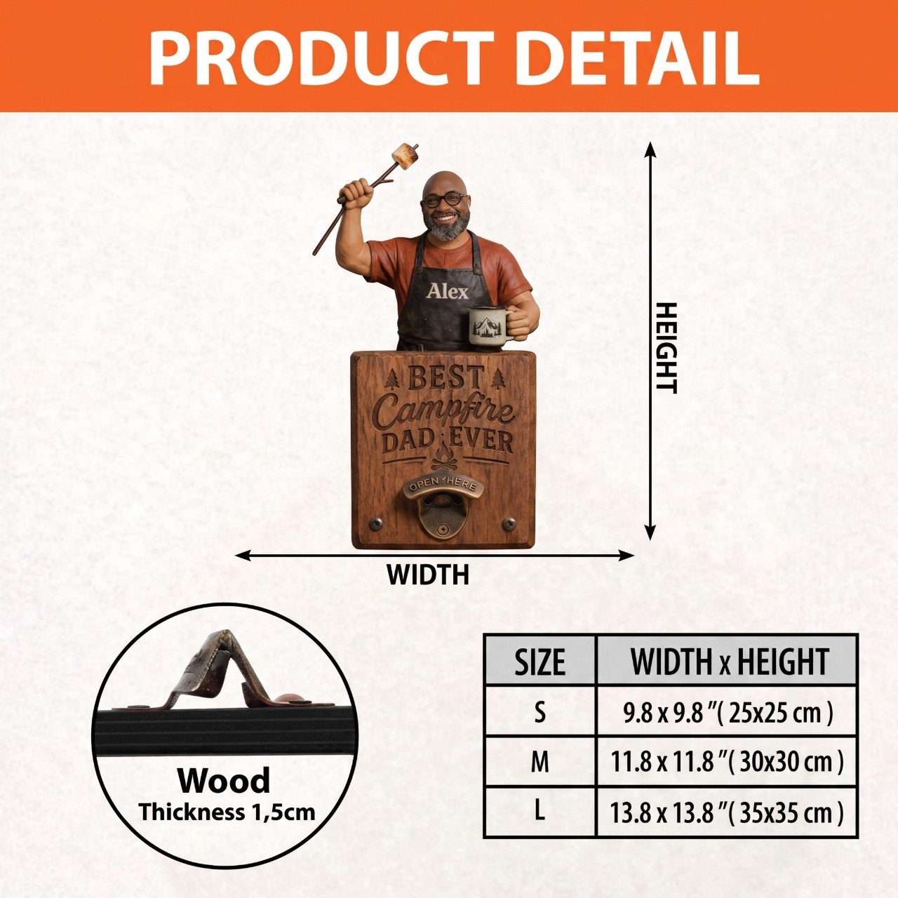 Best Campfire Dad Ever - Personalized Camping Dad Wall Bottle Opener