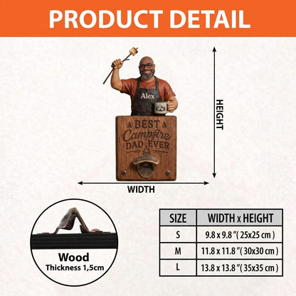 Best Campfire Dad Ever - Personalized Camping Dad Wall Bottle Opener