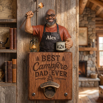 Best Campfire Dad Ever - Personalized Camping Dad Wall Bottle Opener