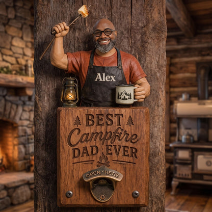 Best Campfire Dad Ever - Personalized Camping Dad Wall Bottle Opener