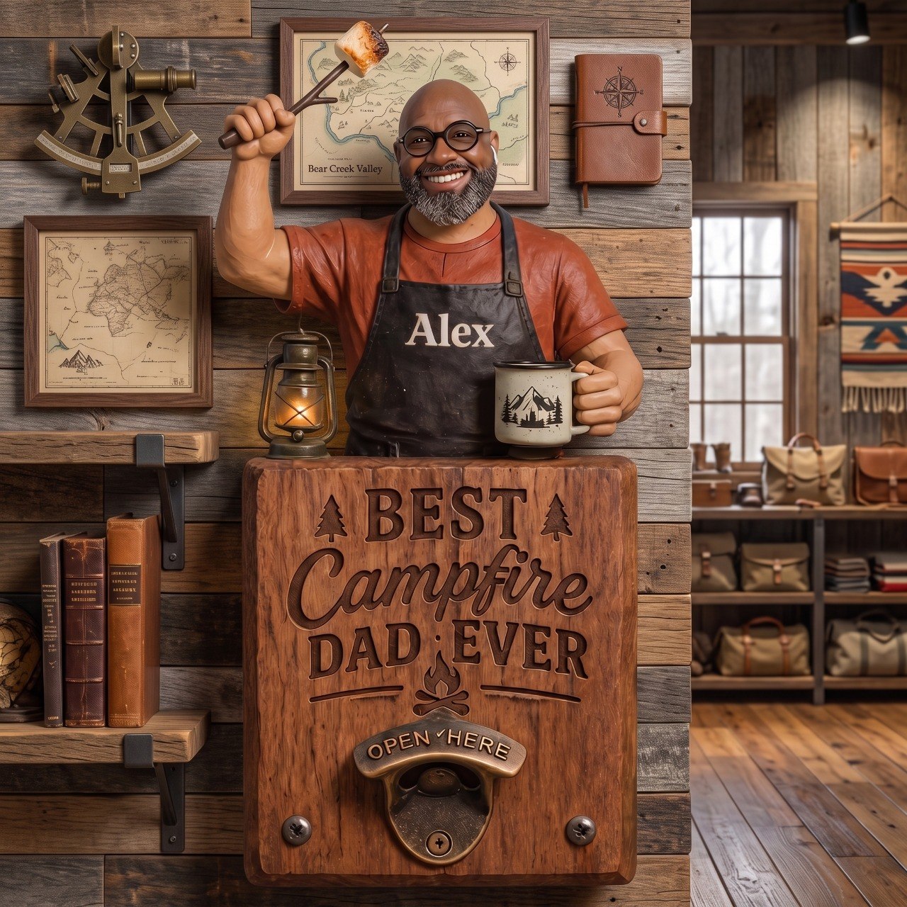Best Campfire Dad Ever - Personalized Camping Dad Wall Bottle Opener