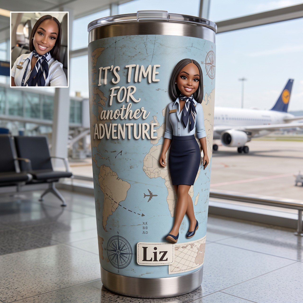 Crew Life Personalized Flight Attendant - Personalized Fly attendant Tumbler