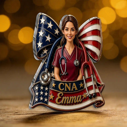 Custom Face Nurse Badge Pin | Personalized Name Gift for Certified Nursing Assistant