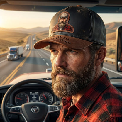 King Of The Road - Personalized Leather Patch Classic Cap With Custom Name