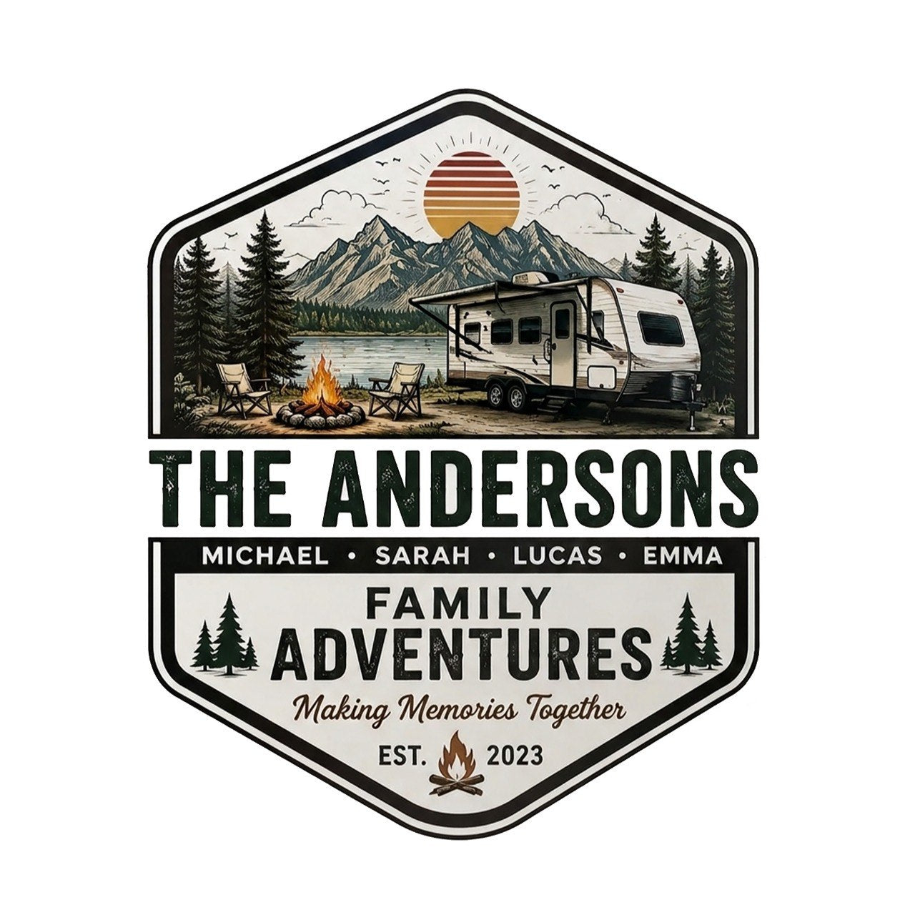 Family Adventures - Personalized RV Decal