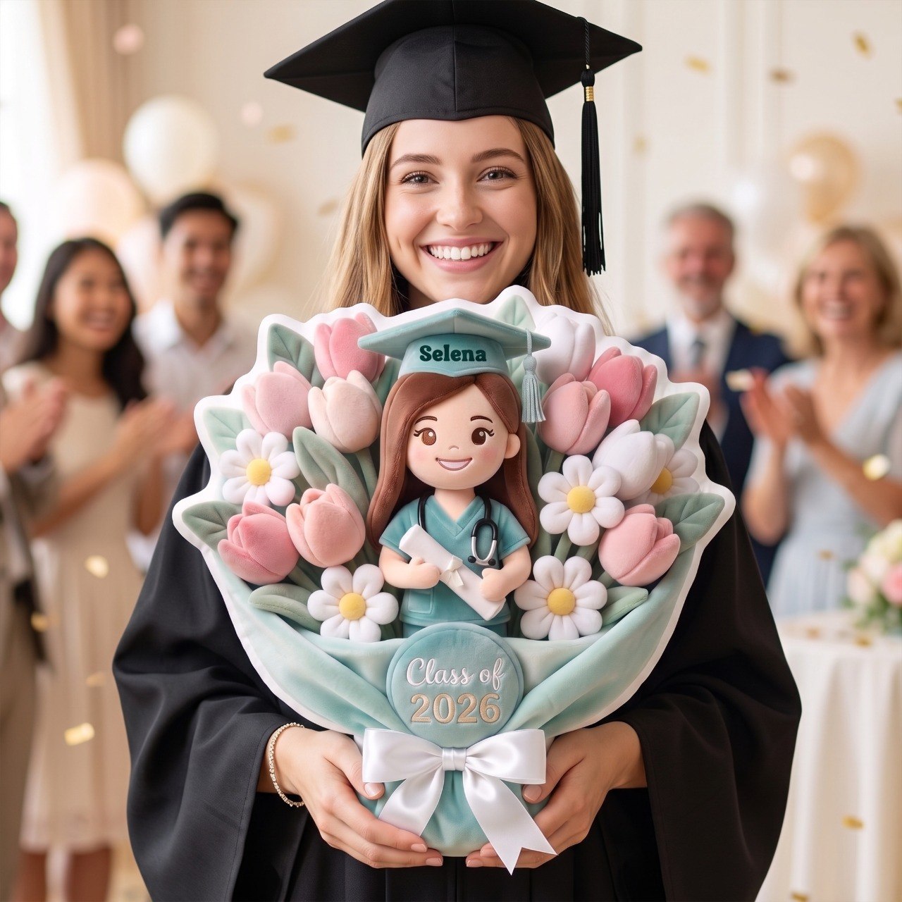 Graduation Nurse Bouquet Pillow - Custom Photo Gifts For Nurse Pillow