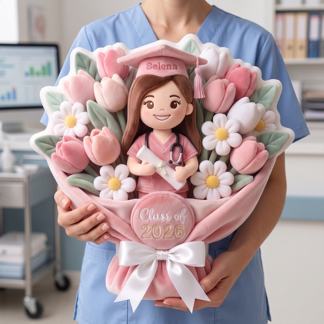Graduation Nurse Bouquet Pillow - Custom Photo Gifts For Nurse Pillow
