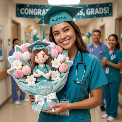 Graduation Nurse Bouquet Pillow - Custom Photo Gifts For Nurse Pillow