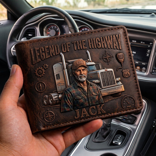 Legend Of The Highway - Personalized Trucker Dad Wallet