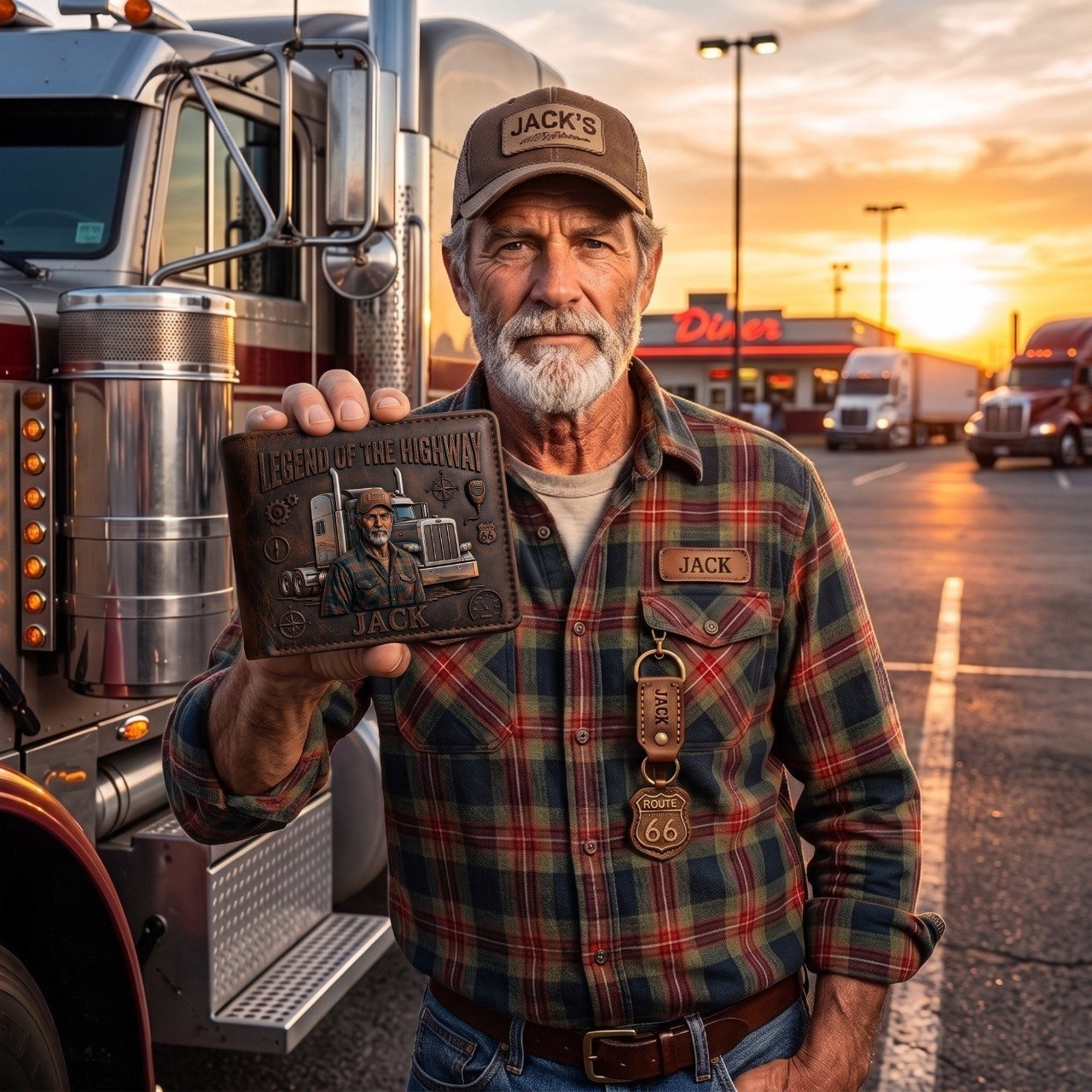 Legend Of The Highway - Personalized Trucker Dad Wallet