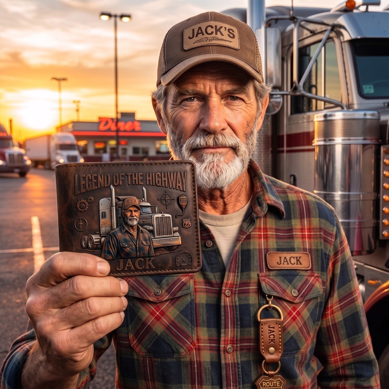 Legend Of The Highway - Personalized Trucker Dad Wallet