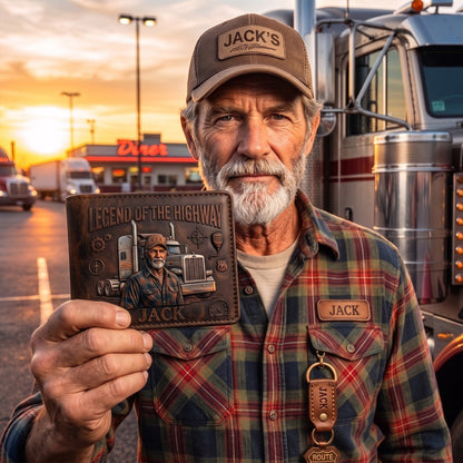 Legend Of The Highway - Personalized Trucker Dad Wallet