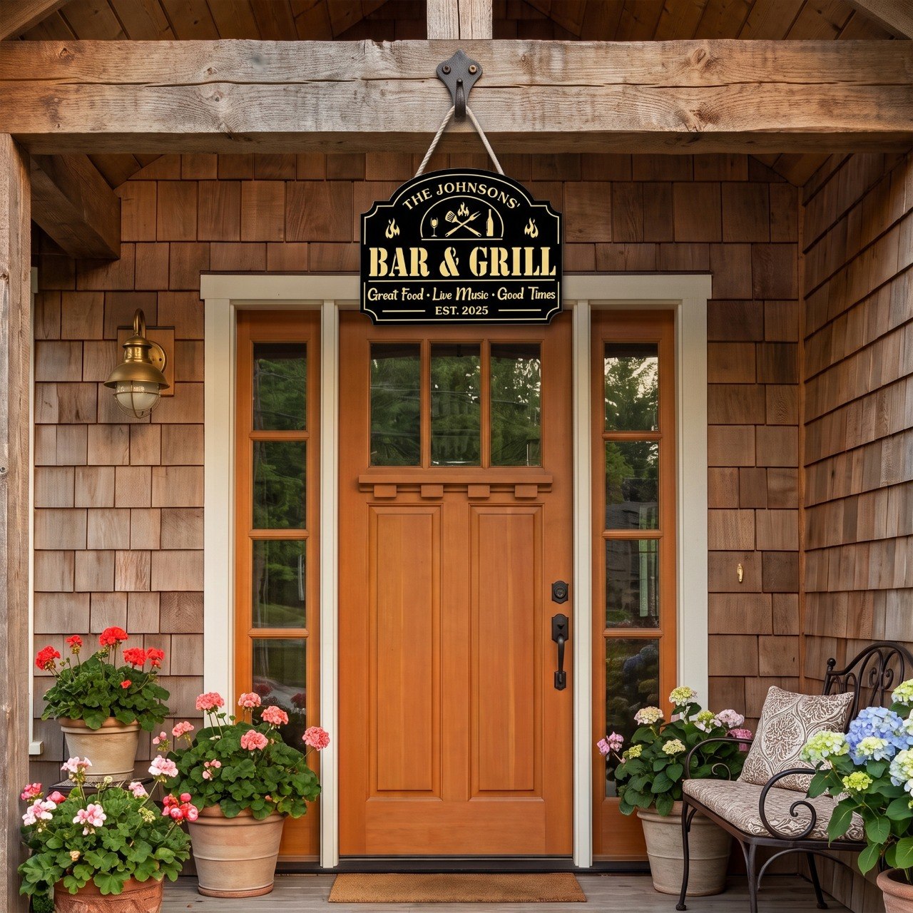 Great Time At Backyard - Personalized Custom Wood Sign
