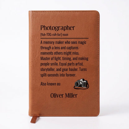 Personalized Photographer Journal - Custom Name Notebook Gift for Photographers