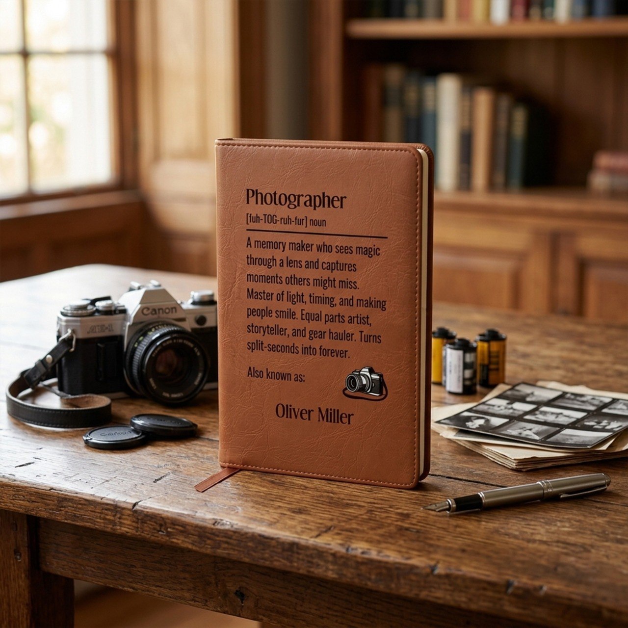 Personalized Photographer Journal - Custom Name Notebook Gift for Photographers
