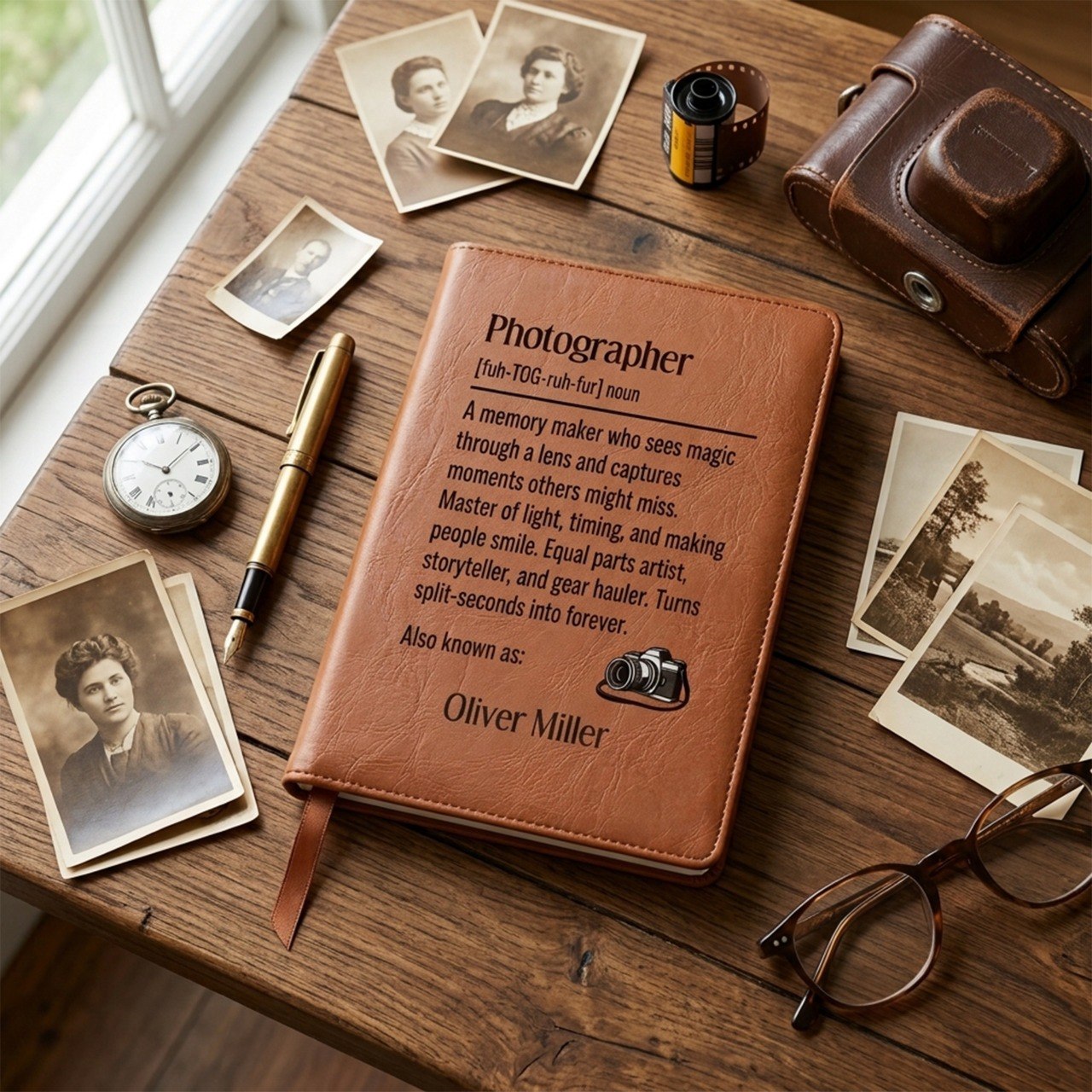 Personalized Photographer Journal - Custom Name Notebook Gift for Photographers