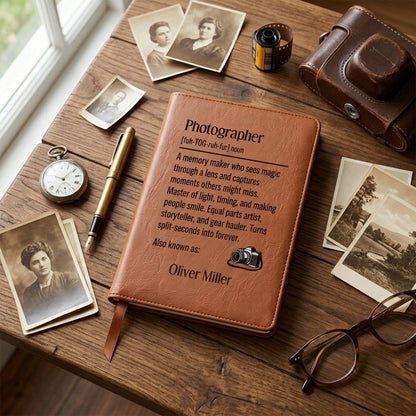 Personalized Photographer Journal - Custom Name Notebook Gift for Photographers