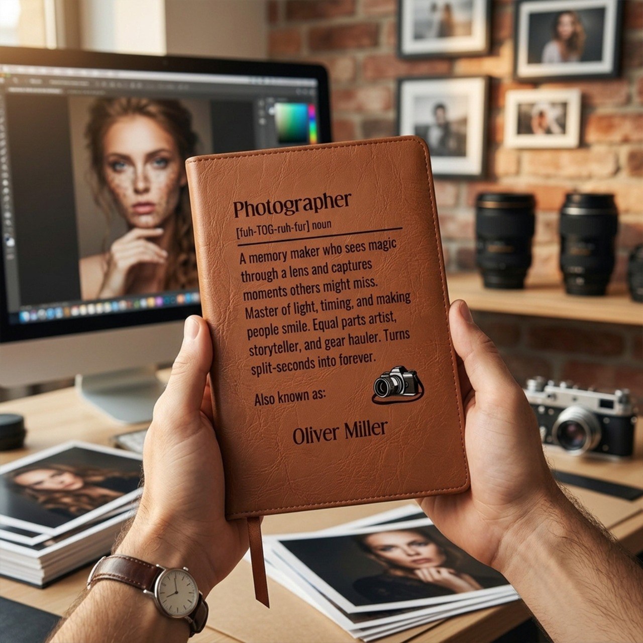 Personalized Photographer Journal - Custom Name Notebook Gift for Photographers