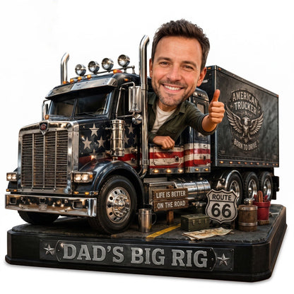 Personalized truck driver cartoon style custom sculpture ornament