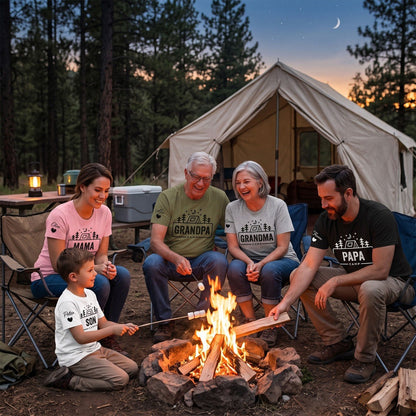 Family Camp Shirt, Personalized Family Camping Tee, Custom Grandkids Names T Shirt, Outdoor Adventure Gift for Grandma