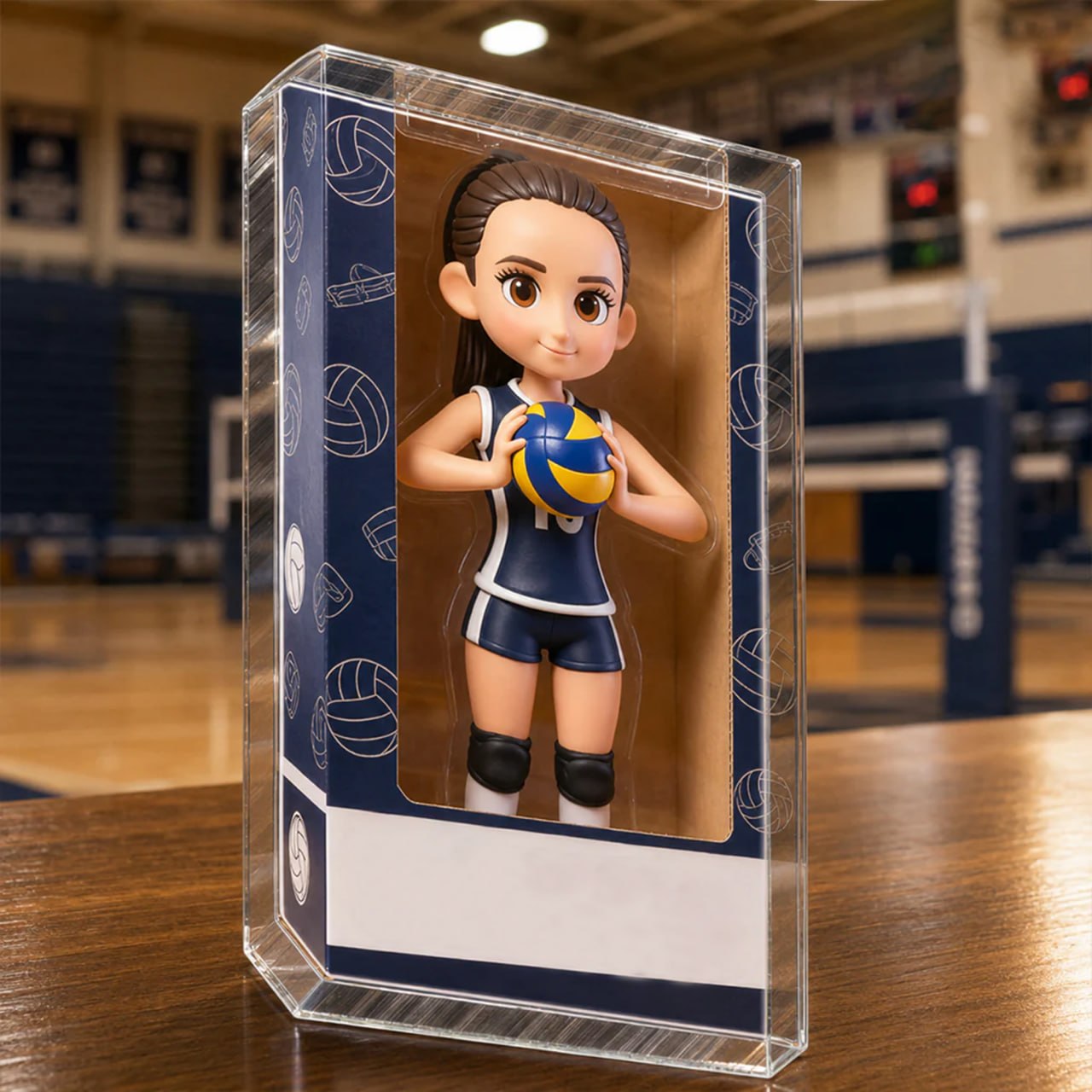 Personalized Volleyball Player Bobblehead Doll with Custom Face & Name, Custom Volleyball Girl Figurine, Volleyball Team Gift, Volleyball Coach Gift, Sports Lover Keepsake