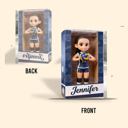 Personalized Volleyball Player Bobblehead Doll with Custom Face & Name, Custom Volleyball Girl Figurine, Volleyball Team Gift, Volleyball Coach Gift, Sports Lover Keepsake