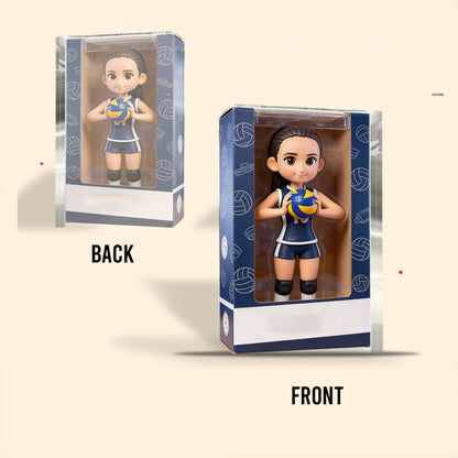 Personalized Volleyball Player Bobblehead Doll with Custom Face & Name, Custom Volleyball Girl Figurine, Volleyball Team Gift, Volleyball Coach Gift, Sports Lover Keepsake