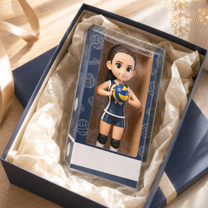 Personalized Volleyball Player Bobblehead Doll with Custom Face & Name, Custom Volleyball Girl Figurine, Volleyball Team Gift, Volleyball Coach Gift, Sports Lover Keepsake