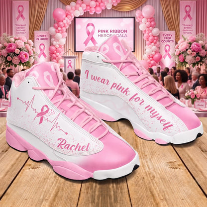 Personalized Name Breast Cancer I Wear Pink For Myself Shoes