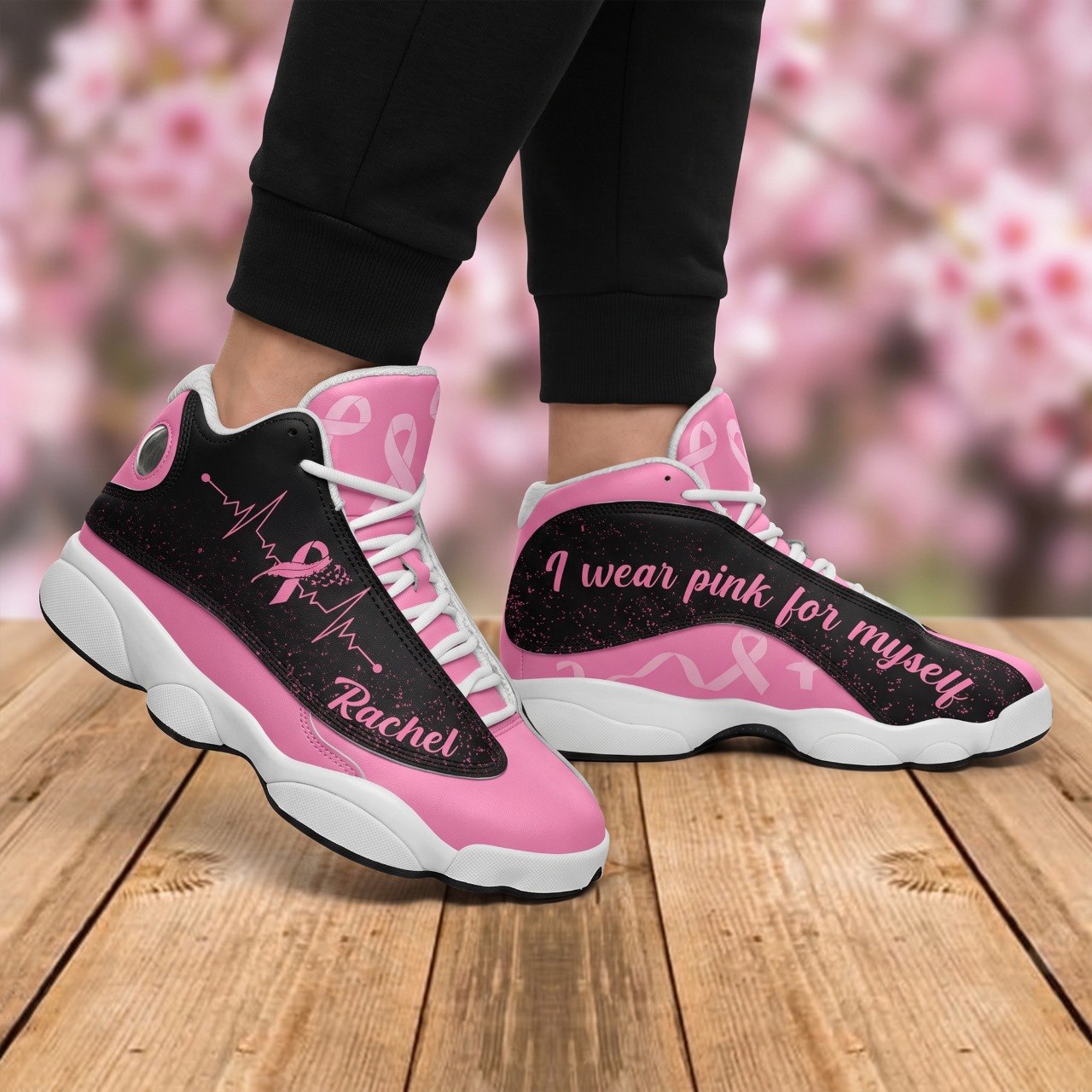 Personalized Name Breast Cancer I Wear Pink For Myself Shoes