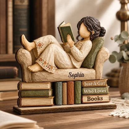 Custom 2-Layered Wooden Plaque - Personalized Bookish Gifts For Book Lovers, Bookworms, Readers - Lost In My Own World