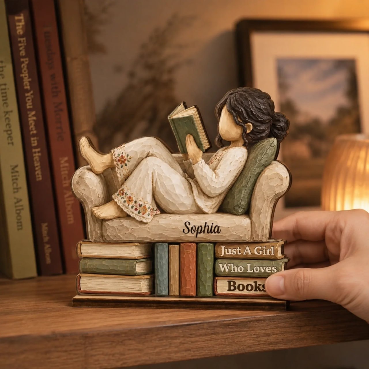 Custom 2-Layered Wooden Plaque - Personalized Bookish Gifts For Book Lovers, Bookworms, Readers - Lost In My Own World