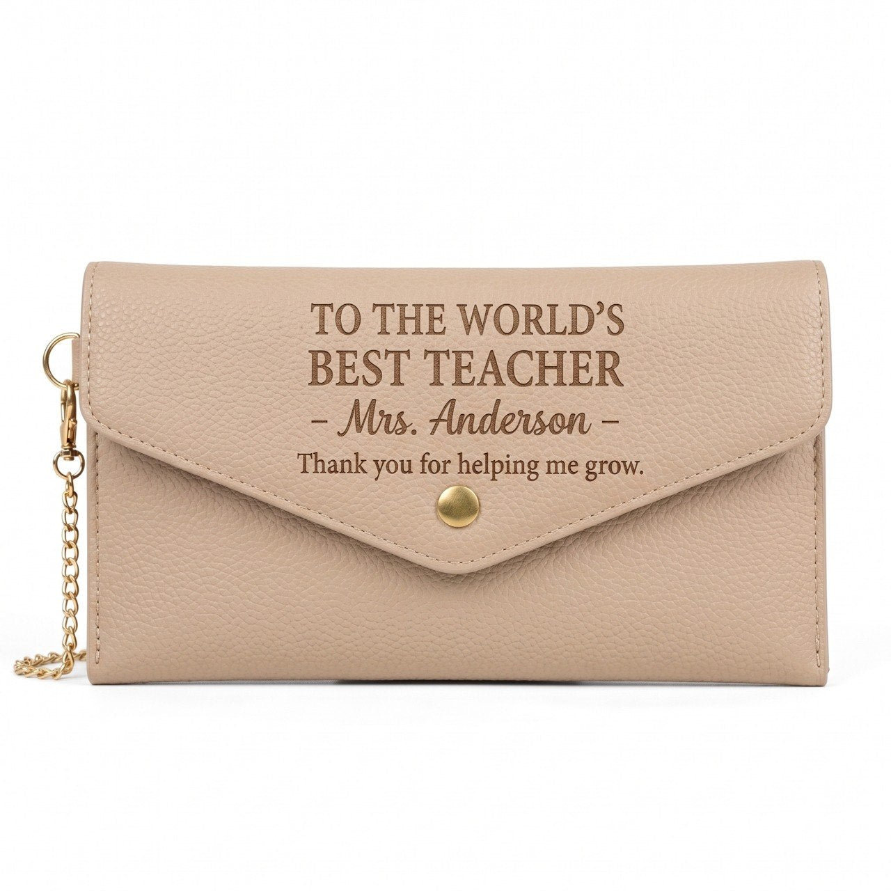 To The World's Best Teacher - Personalized Leather Envelope Wallet