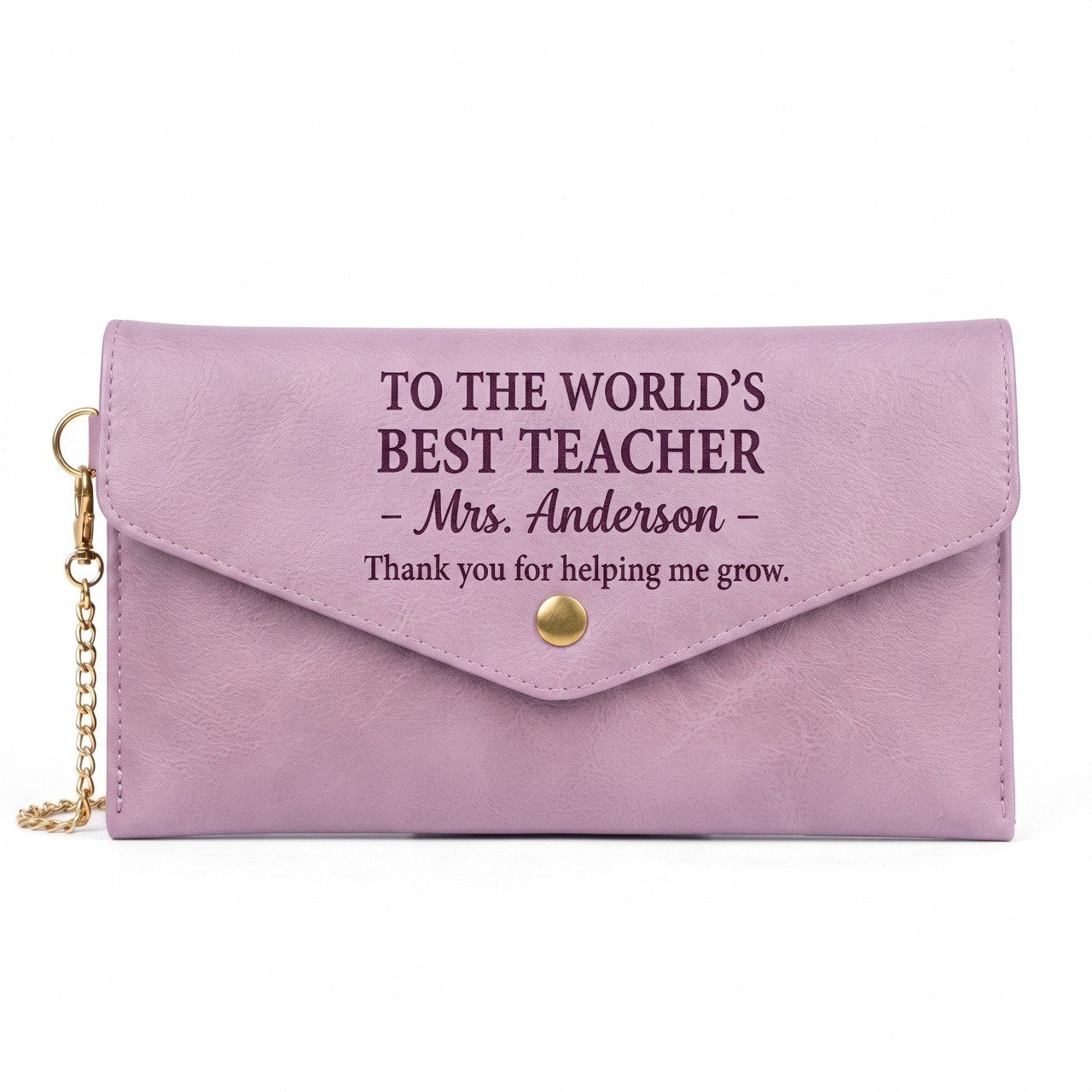 To The World's Best Teacher - Personalized Leather Envelope Wallet
