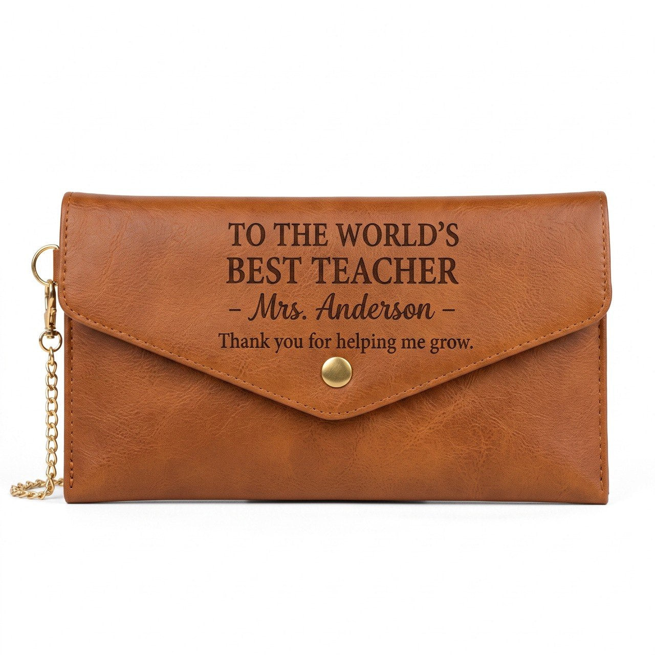 To The World's Best Teacher - Personalized Leather Envelope Wallet