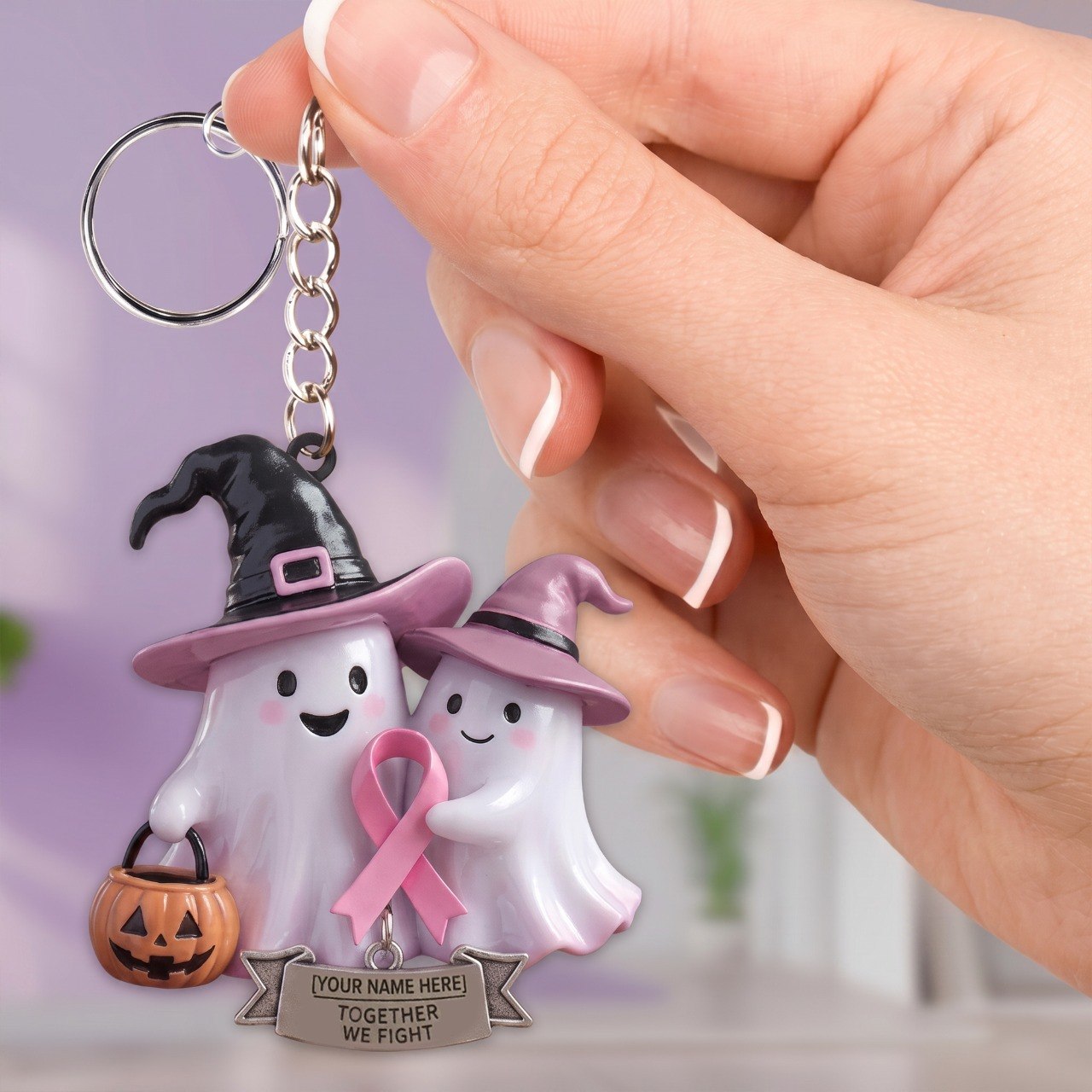 Breast Cancer Awareness - Personalized Breast Cancer Awareness Keychain
