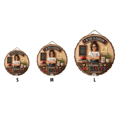 Custom Rotating Teacher Name - Personalized Teacher Spinner Sign Custom Shape