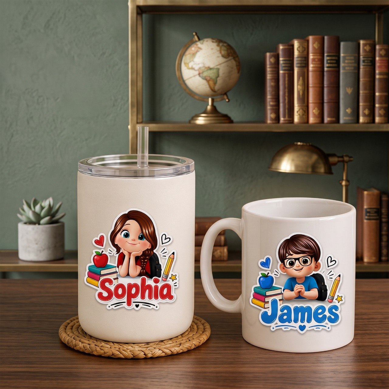 Personalized 3D Cartoon Kid Name Sticker – Custom Waterproof School Label, Cute Back to School Gift for Boys & Girls