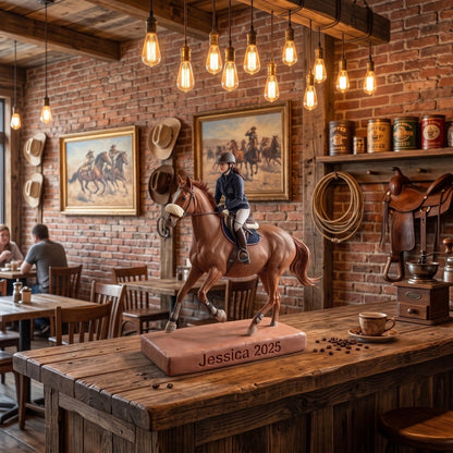 Personalized Cowboy & Cowgirl Horse Riding Figurine
