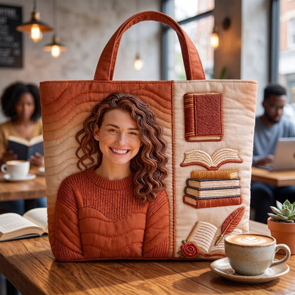 Custom Any Photo Love Books - Personalized Book Quilted Tote Bag
