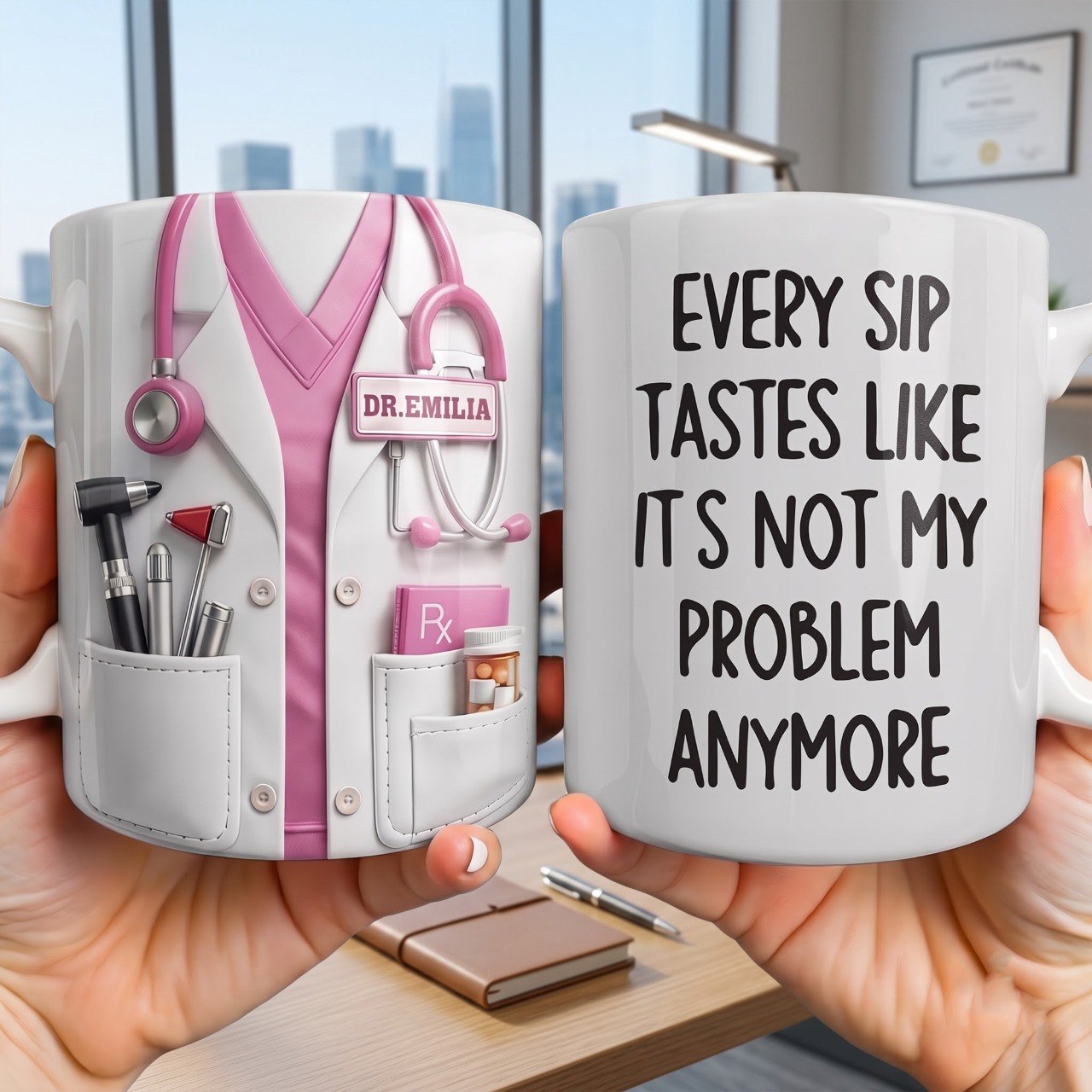 Physician Healing Hearts, Personalized Coffee Mug, Gift for Doctors