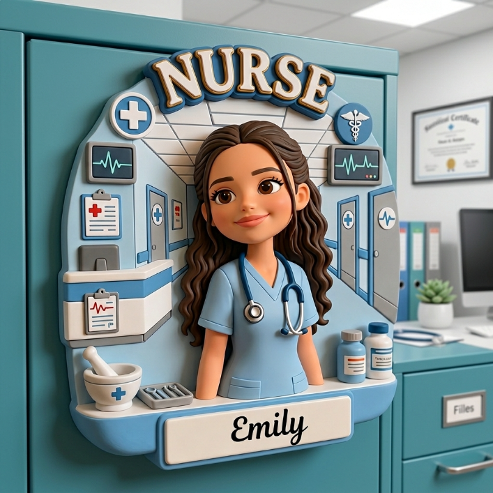 Personalized Nurse Fridge Magnet With Custom Name - Thoughtful Gift For Nurses