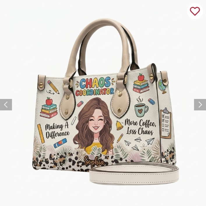 Best Teacher Ever - Personalized Teacher Leather Handbag