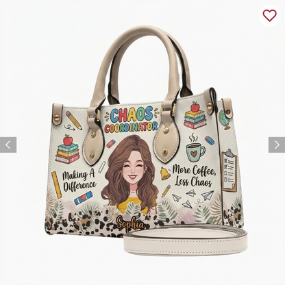 Best Teacher Ever - Personalized Teacher Leather Handbag
