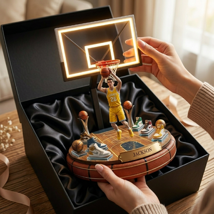 Custom Photo Basketball Acrylic LED Night Light – Custom Photo Basketball Player Keepsake Gift