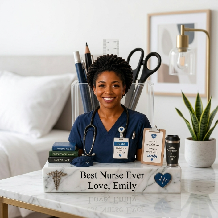 Personalized Best Nurse Ever Acrylic Pot – Custom Nurse Appreciation Gift