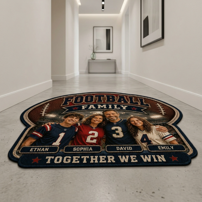 Personalized Football Family Doormat – Custom Photo Sports Family Welcome Mat