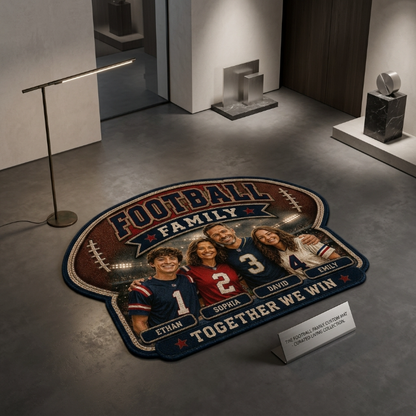 Personalized Football Family Doormat – Custom Photo Sports Family Welcome Mat