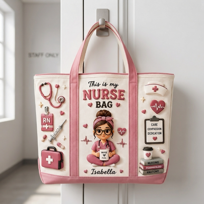 Personalized Nurse Bag Canvas Tote – Custom Photo Nurse Gift Bag For Nurse